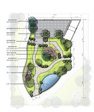 别墅园林庭院景观设计cad平面图方案施工